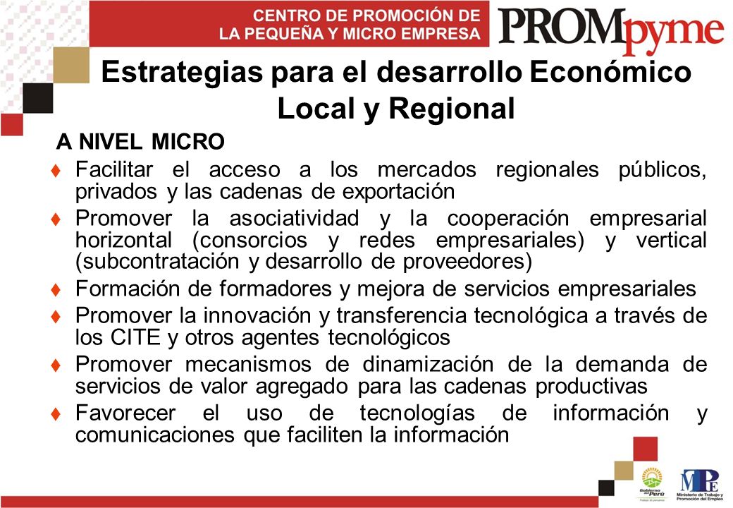 Estrategias para el desarrollo Económico Local y Regional