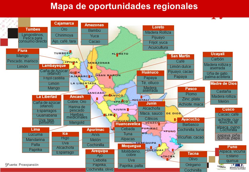 Mapa de oportunidades regionales