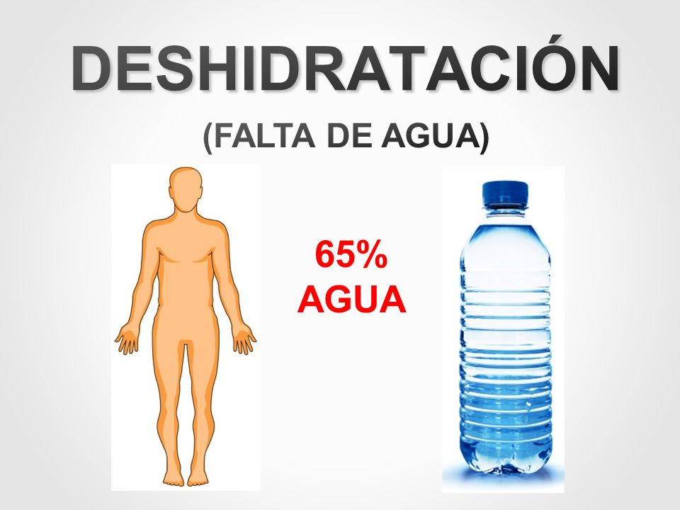 DESHIDRATACIÓN (FALTA DE AGUA) 65% AGUA
