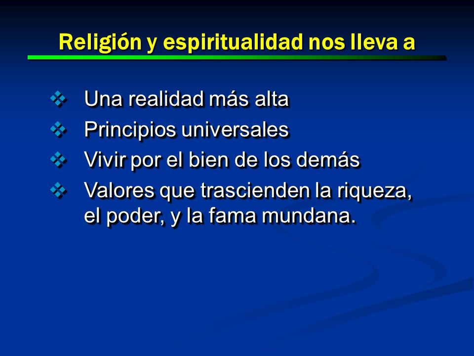 Religión y espiritualidad nos lleva a