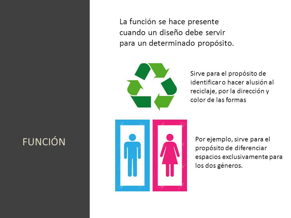 La función se hace presente cuando un diseño debe servir para un determinado propósito.