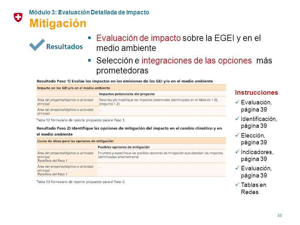 Mitigación Evaluación de impacto sobre la EGEI y en el medio ambiente