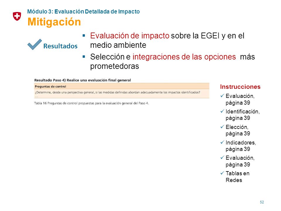 Mitigación Evaluación de impacto sobre la EGEI y en el medio ambiente