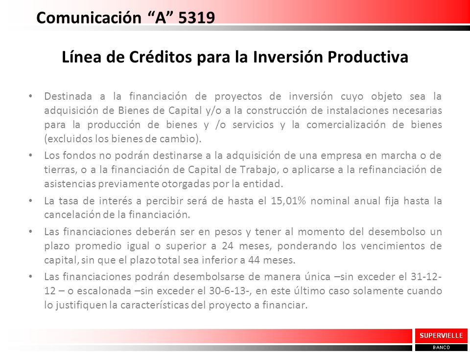 Línea de Créditos para la Inversión Productiva