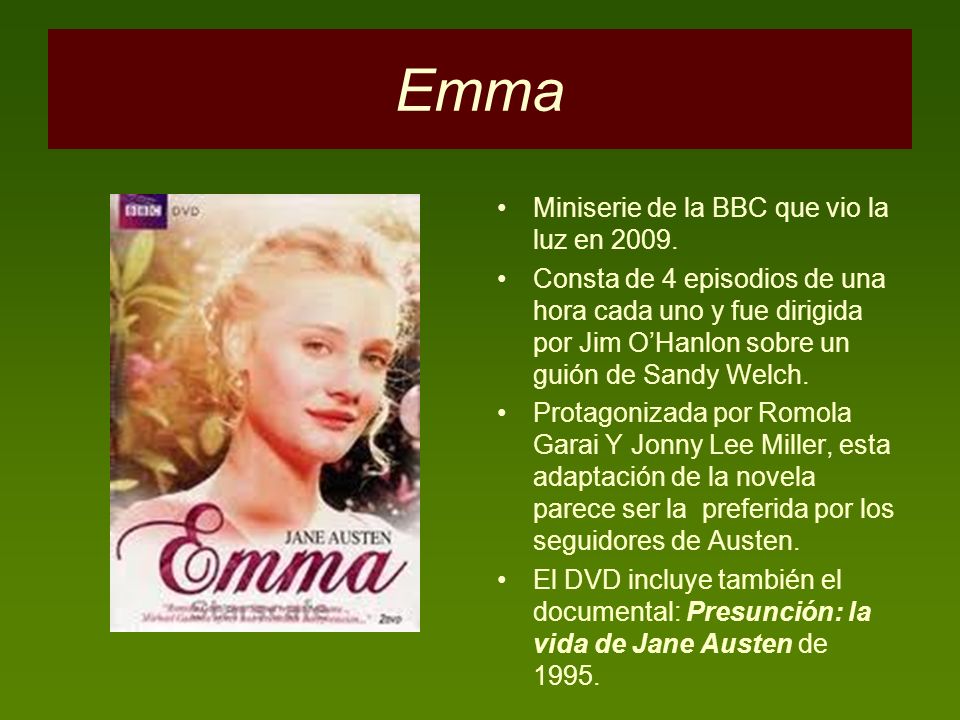 Emma Miniserie de la BBC que vio la luz en 2009.