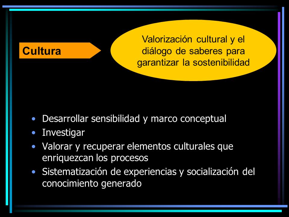 Valorización cultural y el diálogo de saberes para garantizar la sostenibilidad