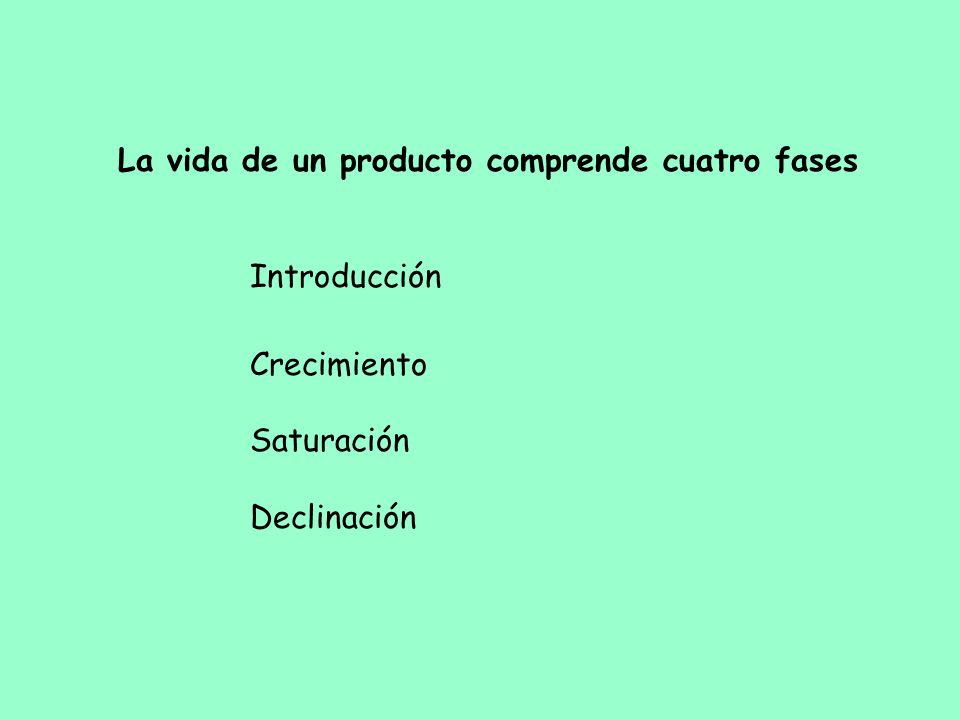 La vida de un producto comprende cuatro fases