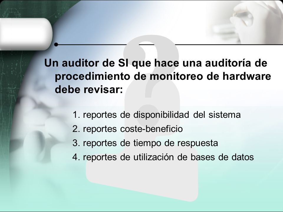 Un auditor de SI que hace una auditoría de procedimiento de monitoreo de hardware debe revisar: