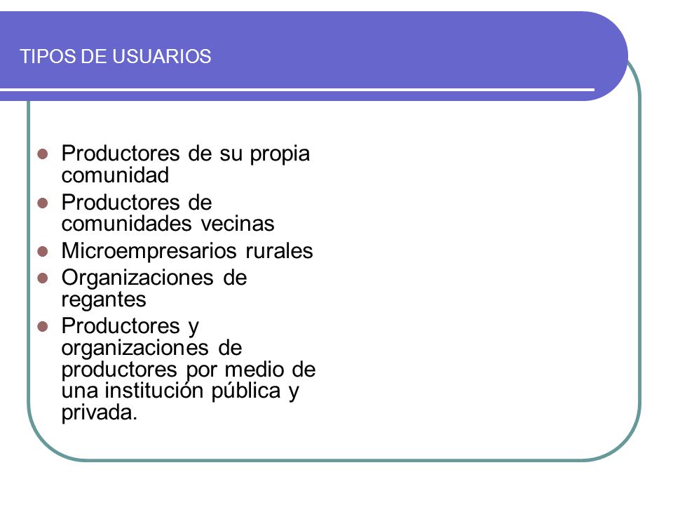 Productores de su propia comunidad