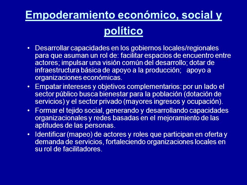 Empoderamiento económico, social y político