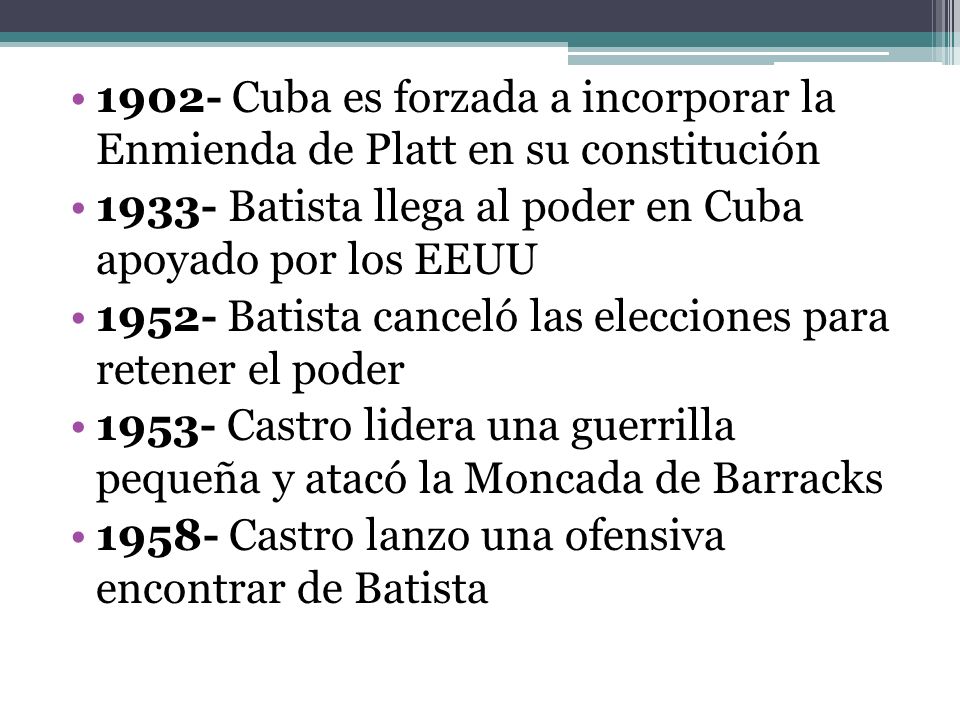 1902- Cuba es forzada a incorporar la Enmienda de Platt en su constitución