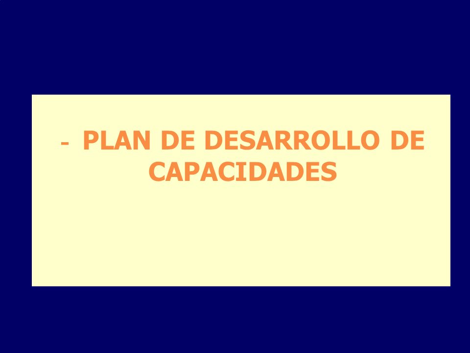 - PLAN DE DESARROLLO DE CAPACIDADES