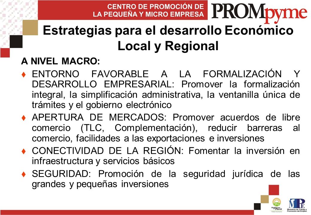 Estrategias para el desarrollo Económico Local y Regional