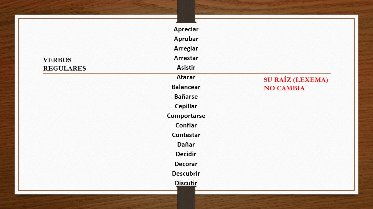 Apreciar Aprobar. Arreglar. Arrestar. Asistir. Atacar. Balancear. Bañarse. Cepillar. Comportarse.
