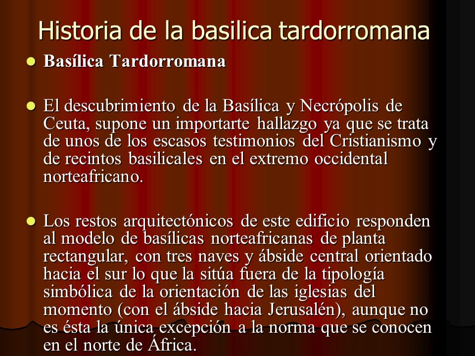Historia de la basilica tardorromana