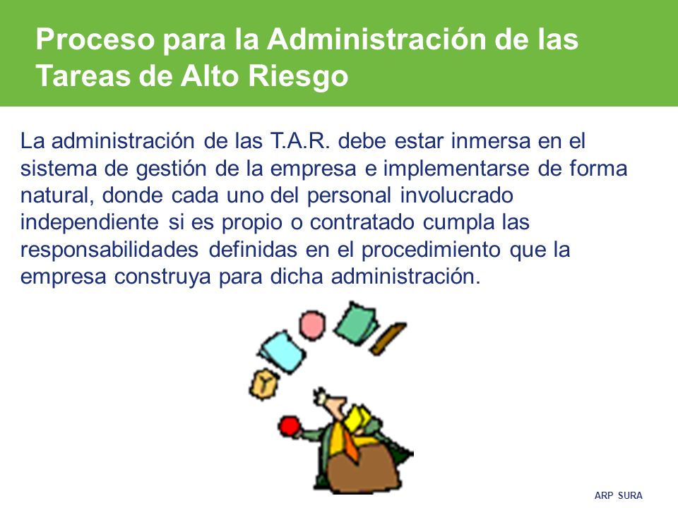 Proceso para la Administración de las Tareas de Alto Riesgo