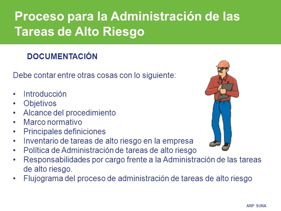 Proceso para la Administración de las Tareas de Alto Riesgo