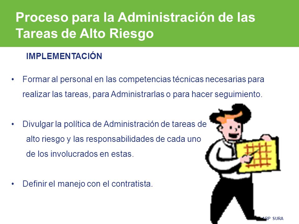 Proceso para la Administración de las Tareas de Alto Riesgo