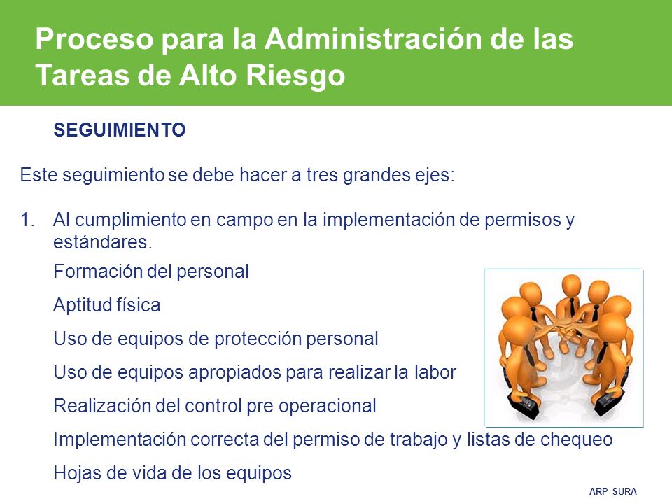 Proceso para la Administración de las Tareas de Alto Riesgo