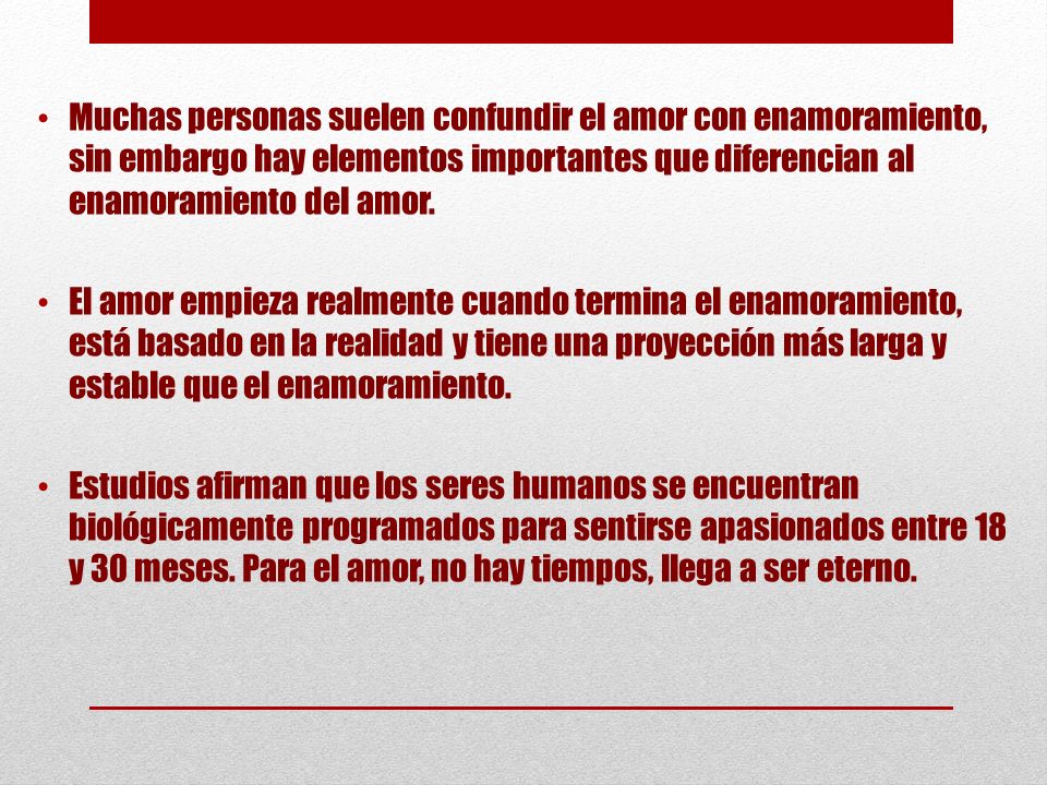 Muchas personas suelen confundir el amor con enamoramiento, sin embargo hay elementos importantes que diferencian al enamoramiento del amor.