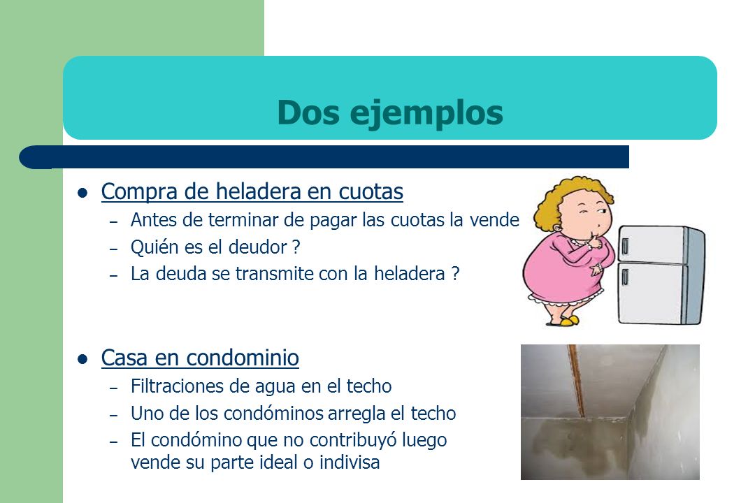 Dos ejemplos Compra de heladera en cuotas Casa en condominio
