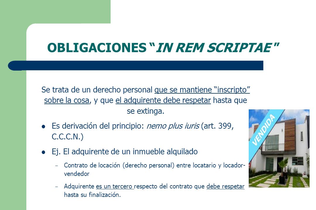 OBLIGACIONES IN REM SCRIPTAE