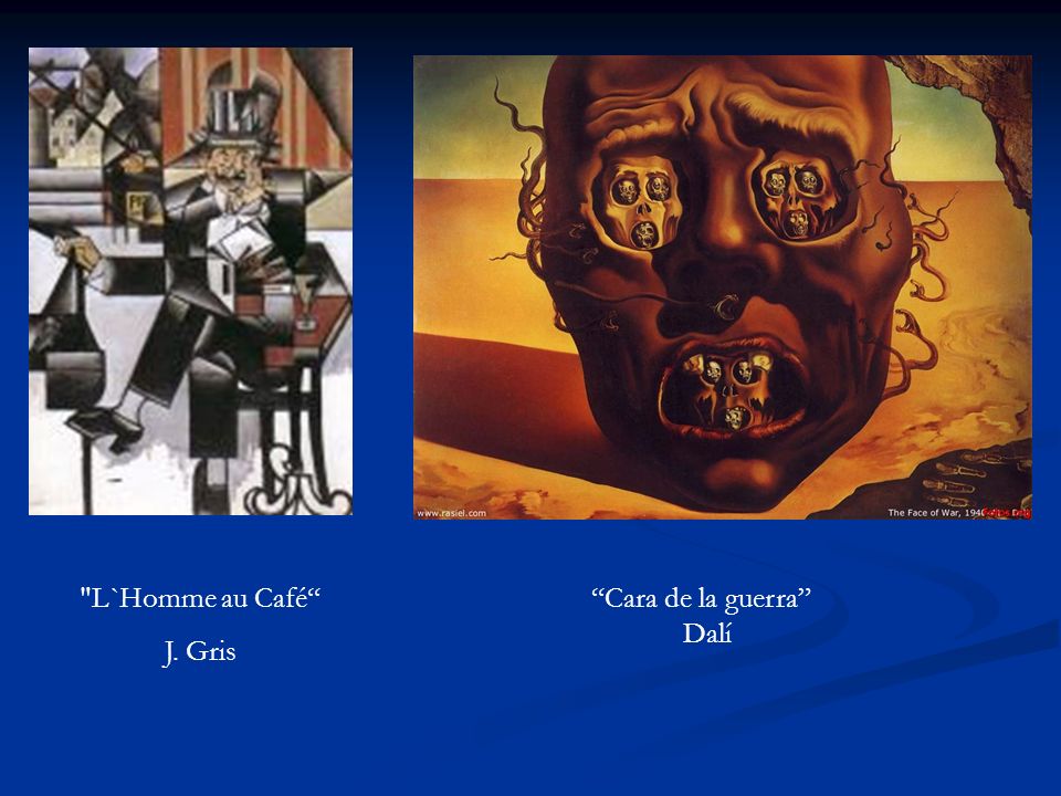 L`Homme au Café J. Gris Cara de la guerra Dalí