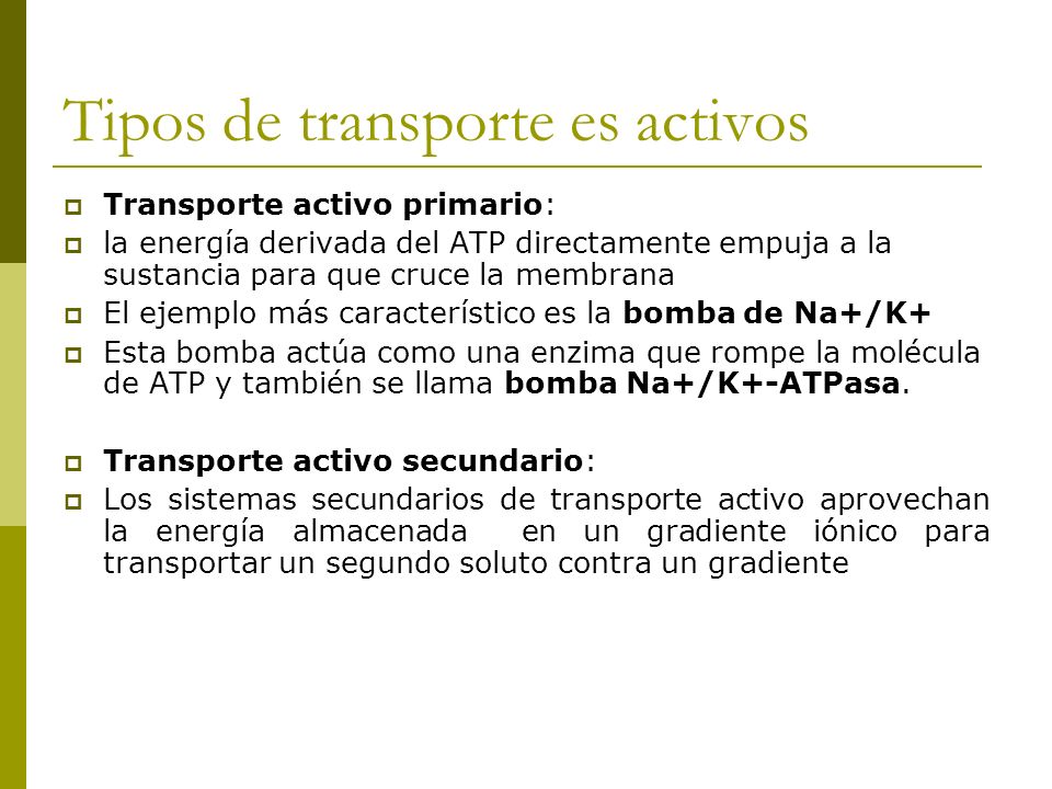 Tipos de transporte es activos