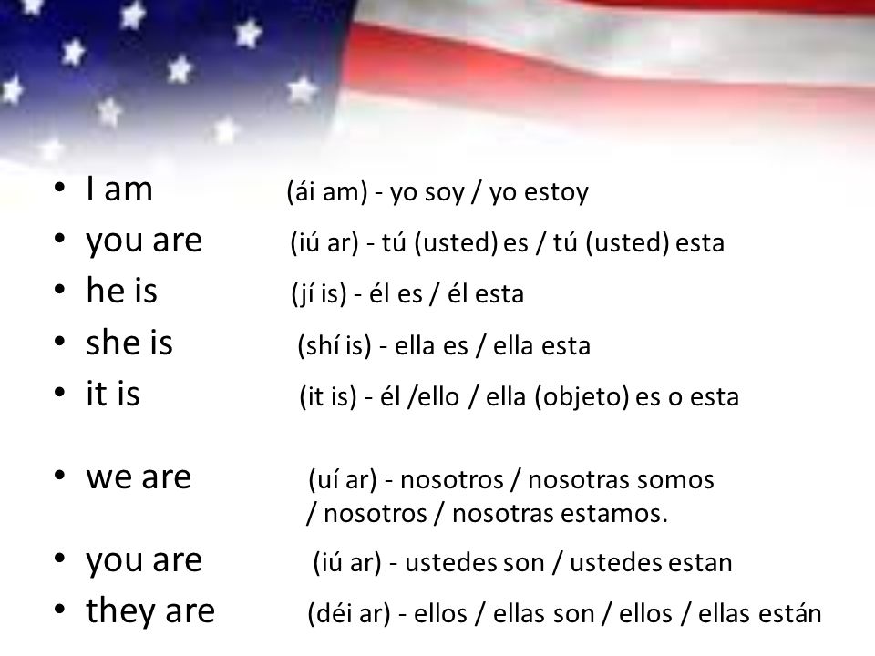 I am (ái am) - yo soy / yo estoy
