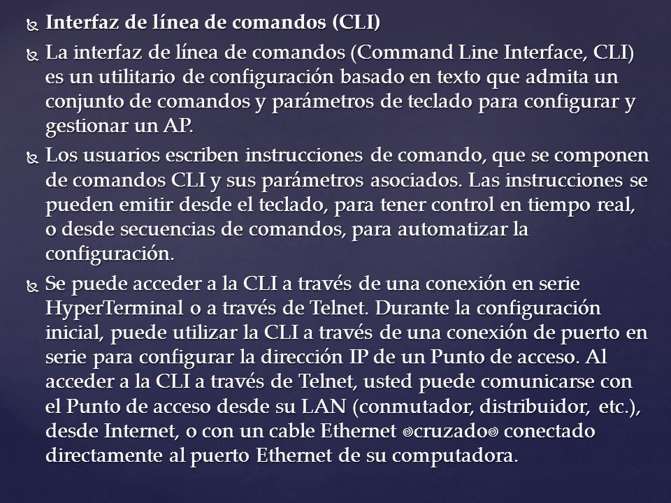 Interfaz de línea de comandos (CLI)