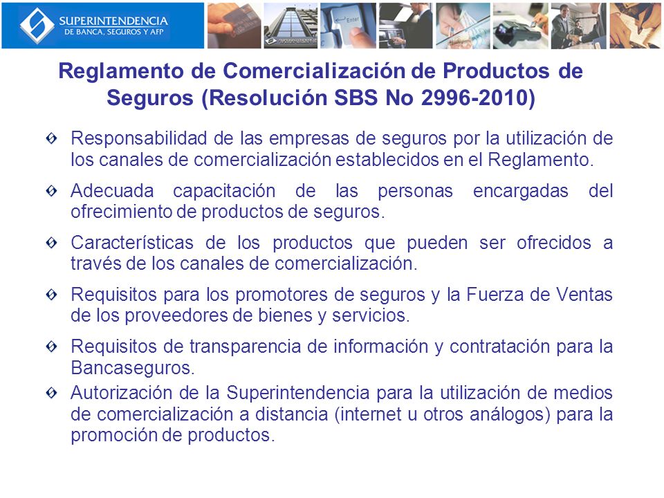 Reglamento de Comercialización de Productos de Seguros (Resolución SBS No )