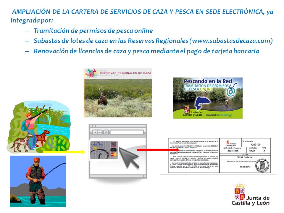 AMPLIACIÓN DE LA CARTERA DE SERVICIOS DE CAZA Y PESCA EN SEDE ELECTRÓNICA, ya integrada por:
