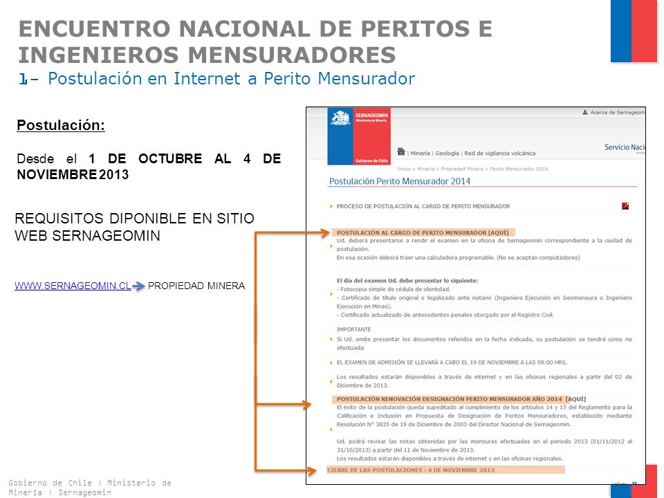 ENCUENTRO NACIONAL DE PERITOS E INGENIEROS MENSURADORES 1- Postulación en Internet a Perito Mensurador