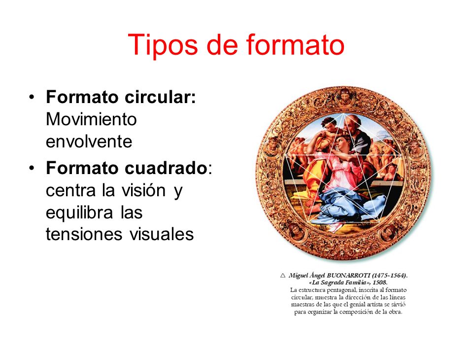 Tipos de formato Formato circular: Movimiento envolvente