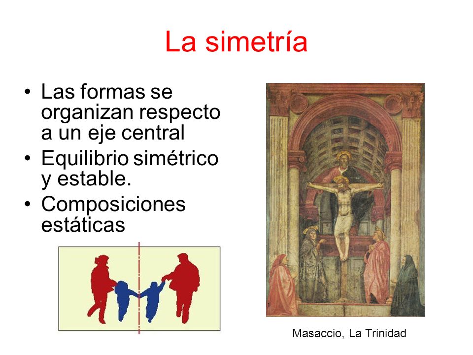 La simetría Las formas se organizan respecto a un eje central