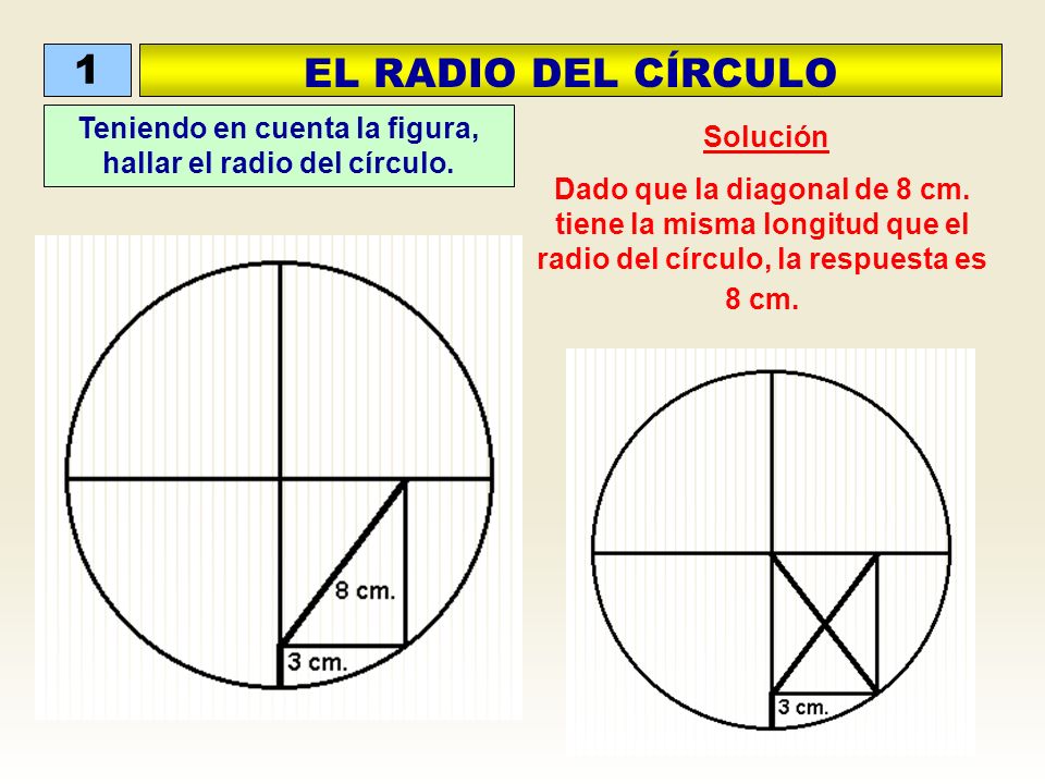 Teniendo en cuenta la figura, hallar el radio del círculo.