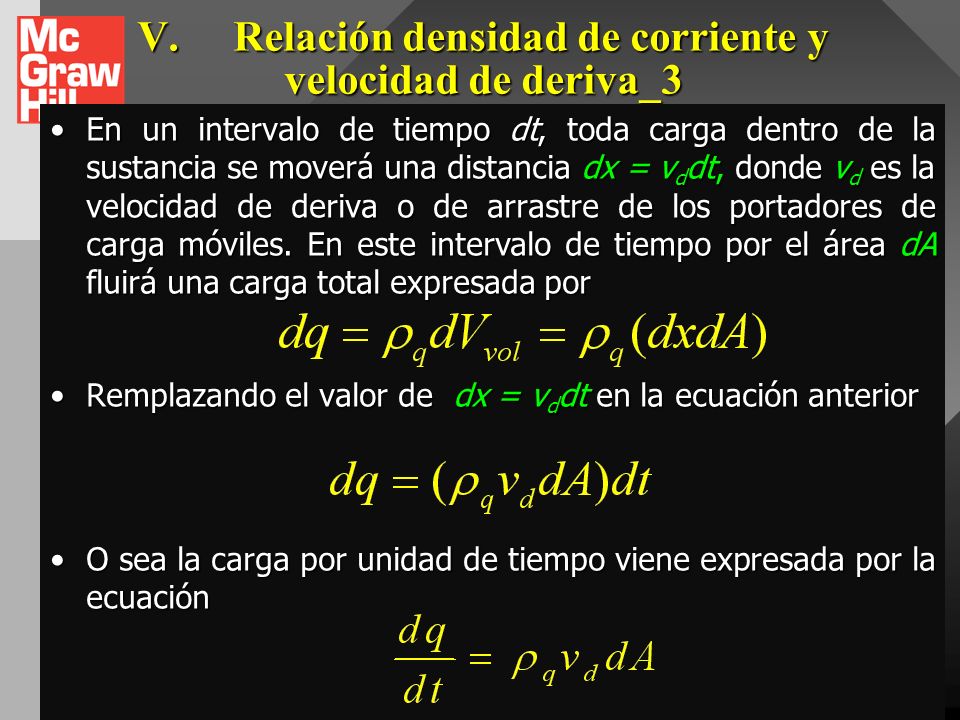 V. Relación densidad de corriente y velocidad de deriva_3
