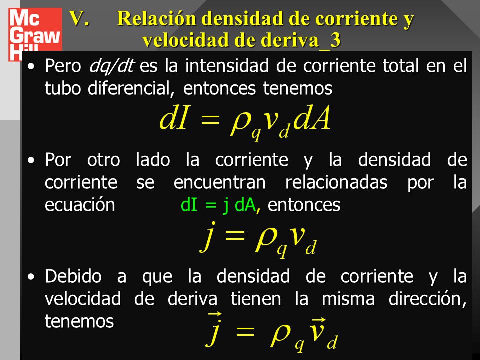 V. Relación densidad de corriente y velocidad de deriva_3