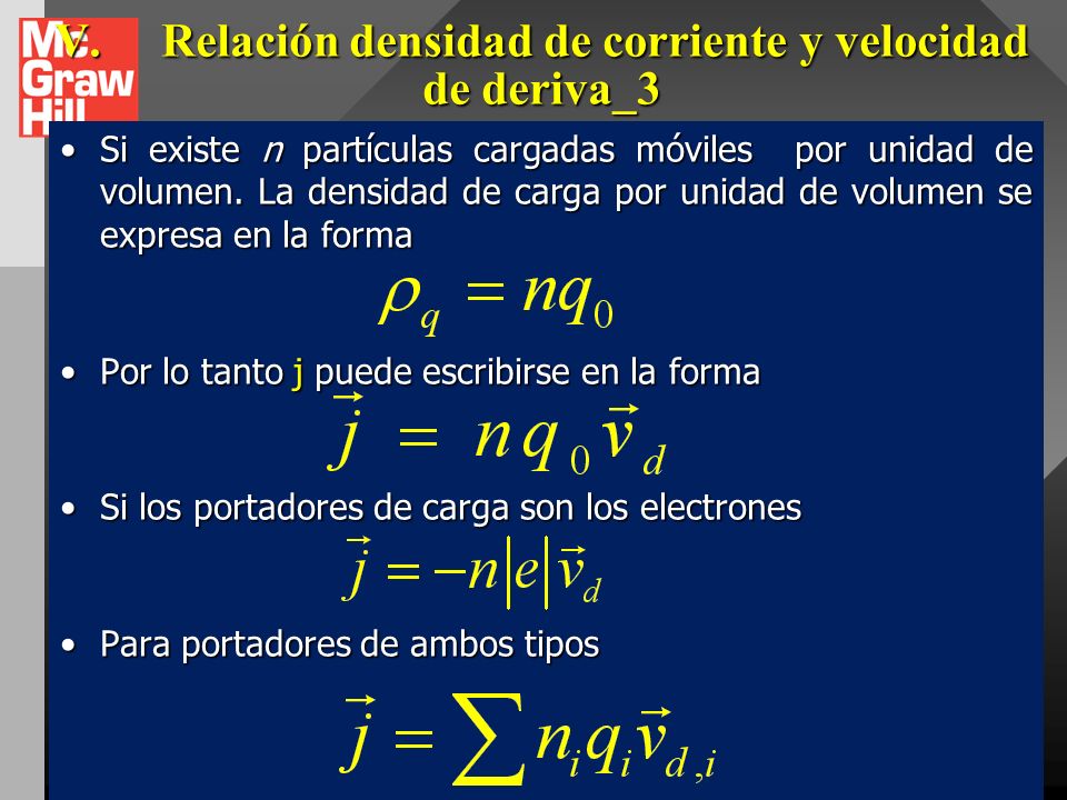 V. Relación densidad de corriente y velocidad de deriva_3