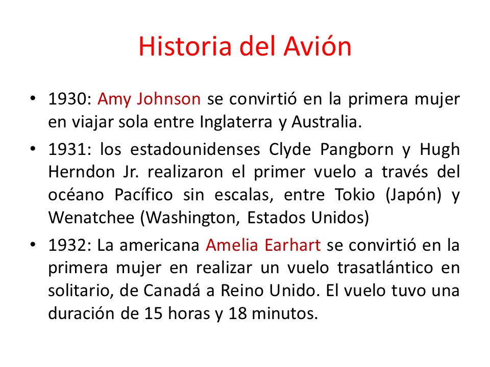 Historia del Avión 1930: Amy Johnson se convirtió en la primera mujer en viajar sola entre Inglaterra y Australia.