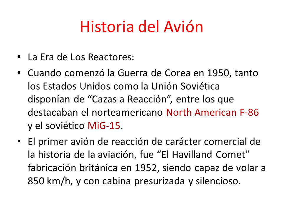 Historia del Avión La Era de Los Reactores: