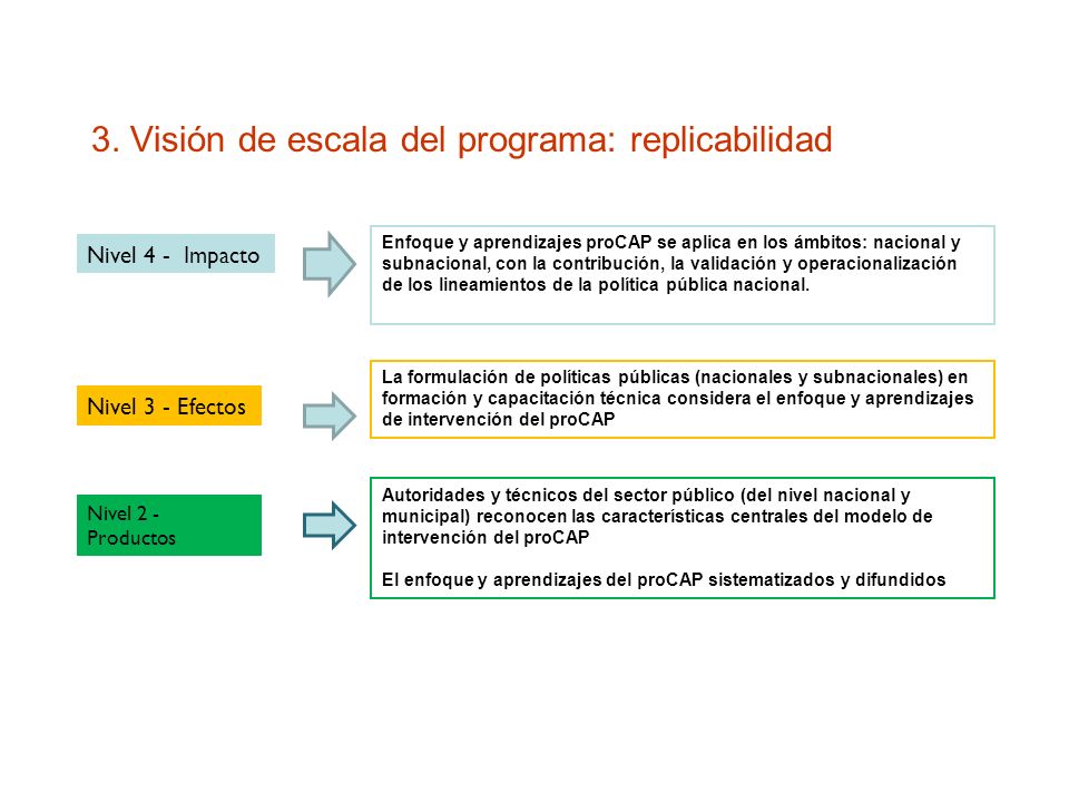3. Visión de escala del programa: replicabilidad
