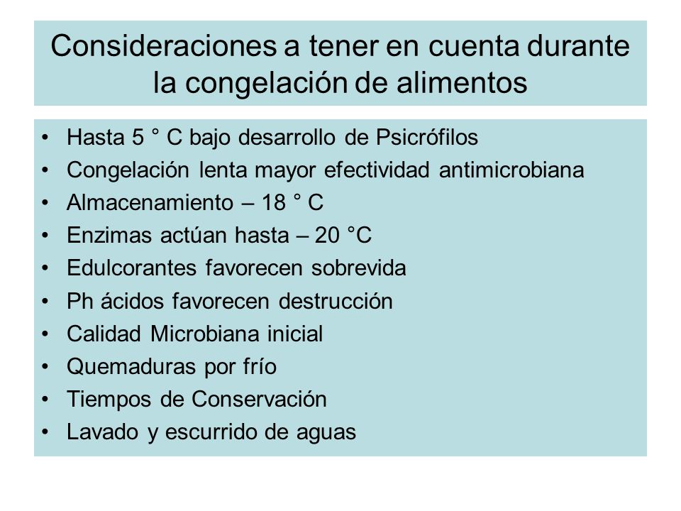 Consideraciones a tener en cuenta durante la congelación de alimentos