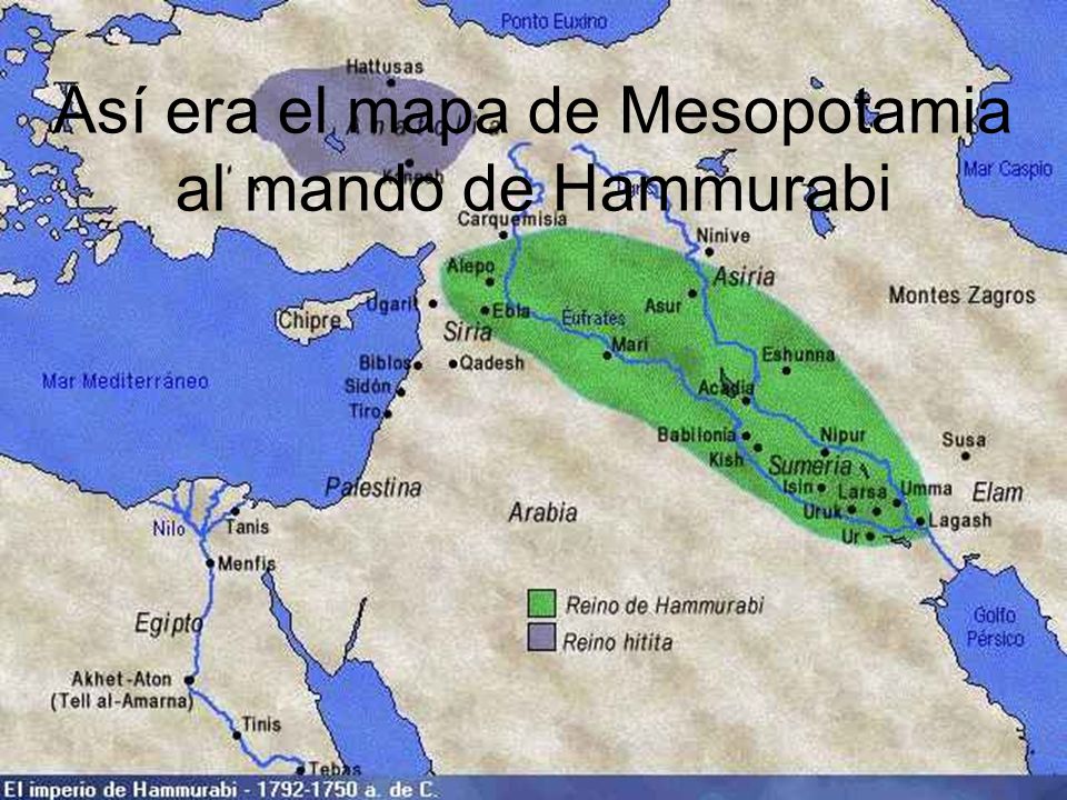Así era el mapa de Mesopotamia al mando de Hammurabi