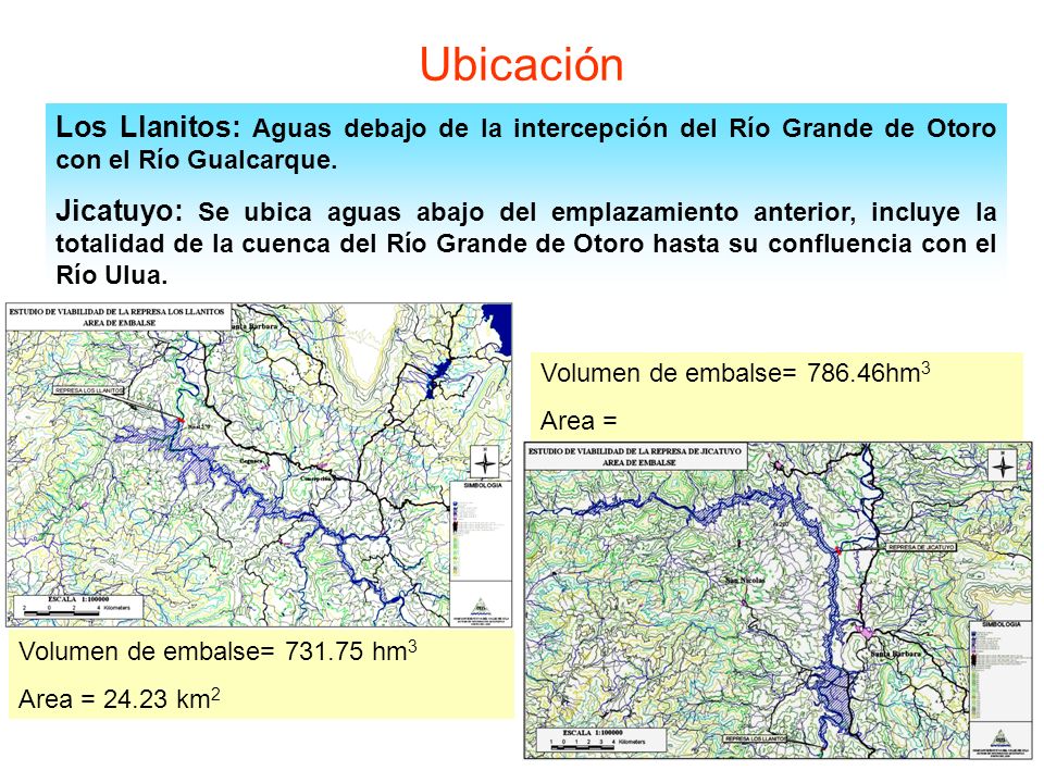 Ubicación Los Llanitos: Aguas debajo de la intercepción del Río Grande de Otoro con el Río Gualcarque.