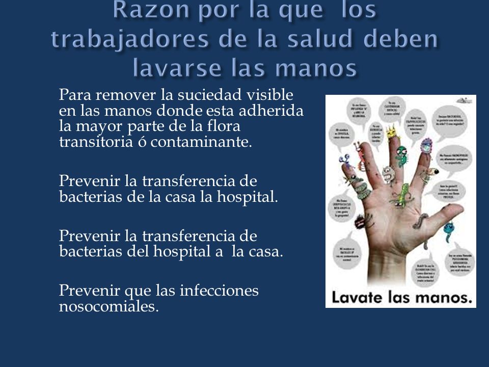 Razon por la que los trabajadores de la salud deben lavarse las manos