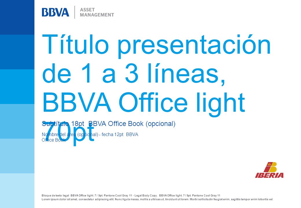 Título presentación de 1 a 3 líneas, BBVA Office light 70pt