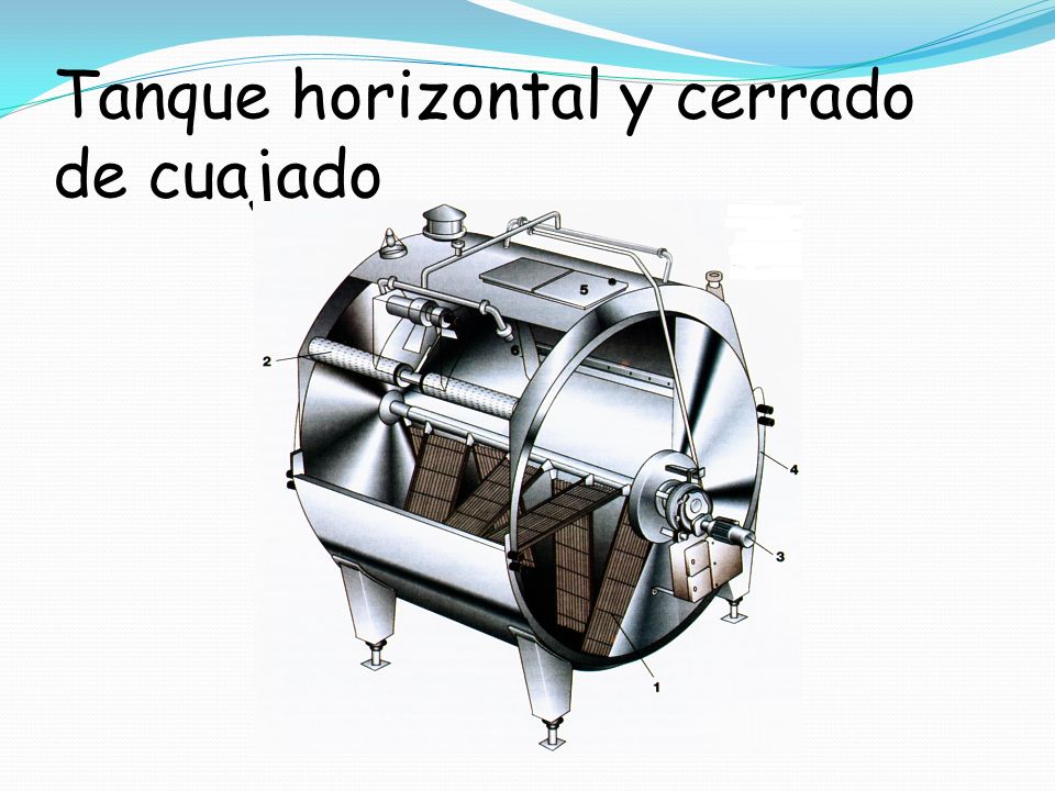 Tanque horizontal y cerrado de cuajado
