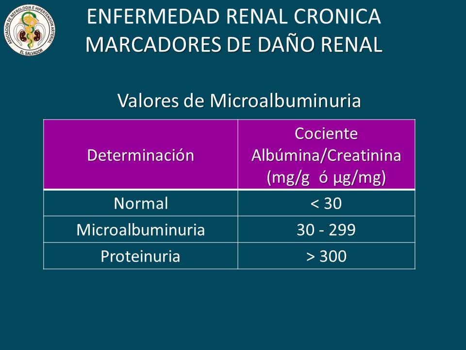 ENFERMEDAD RENAL CRONICA MARCADORES DE DAÑO RENAL