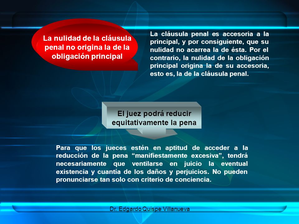 La nulidad de la cláusula penal no origina la de la